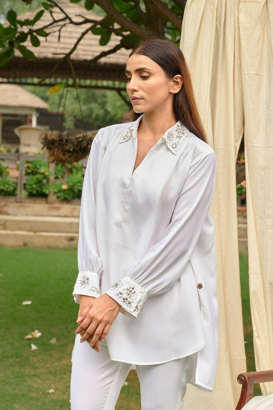 Grace formal embroidered top