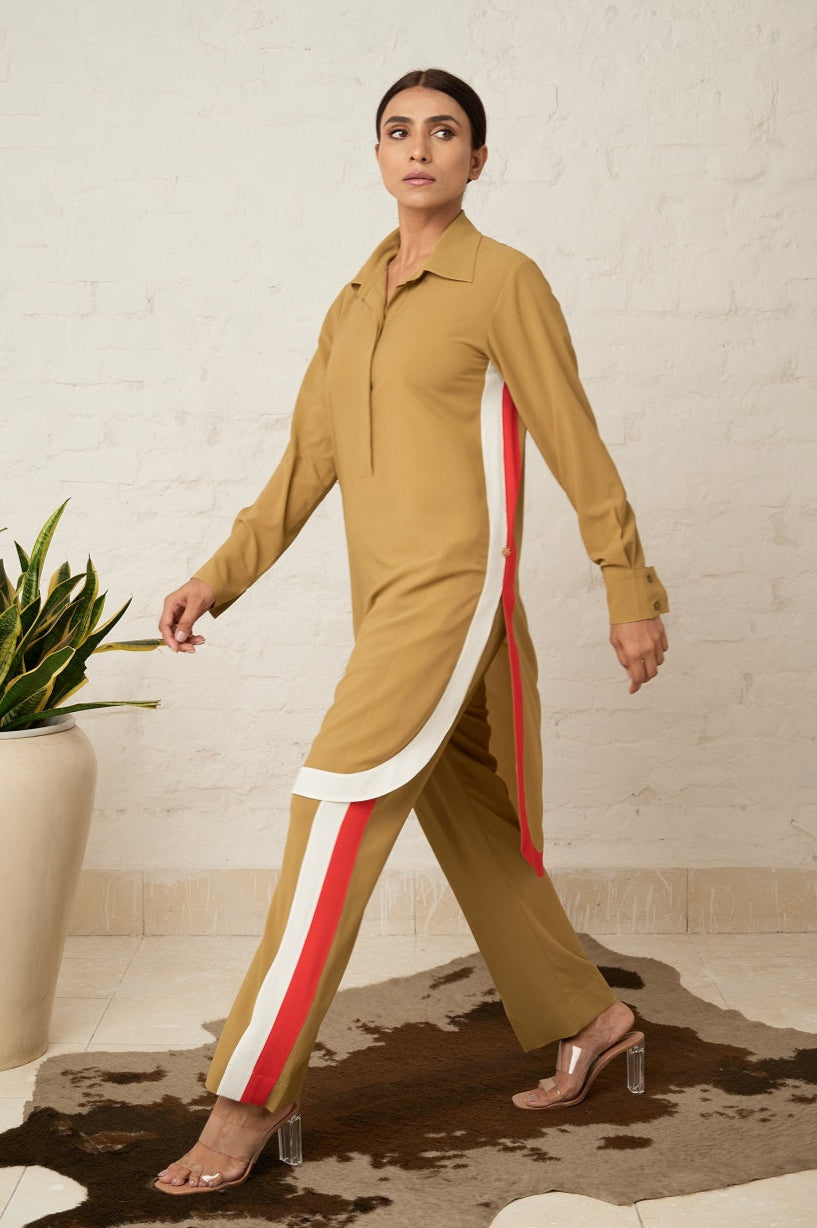 Contrast color block co-ord set