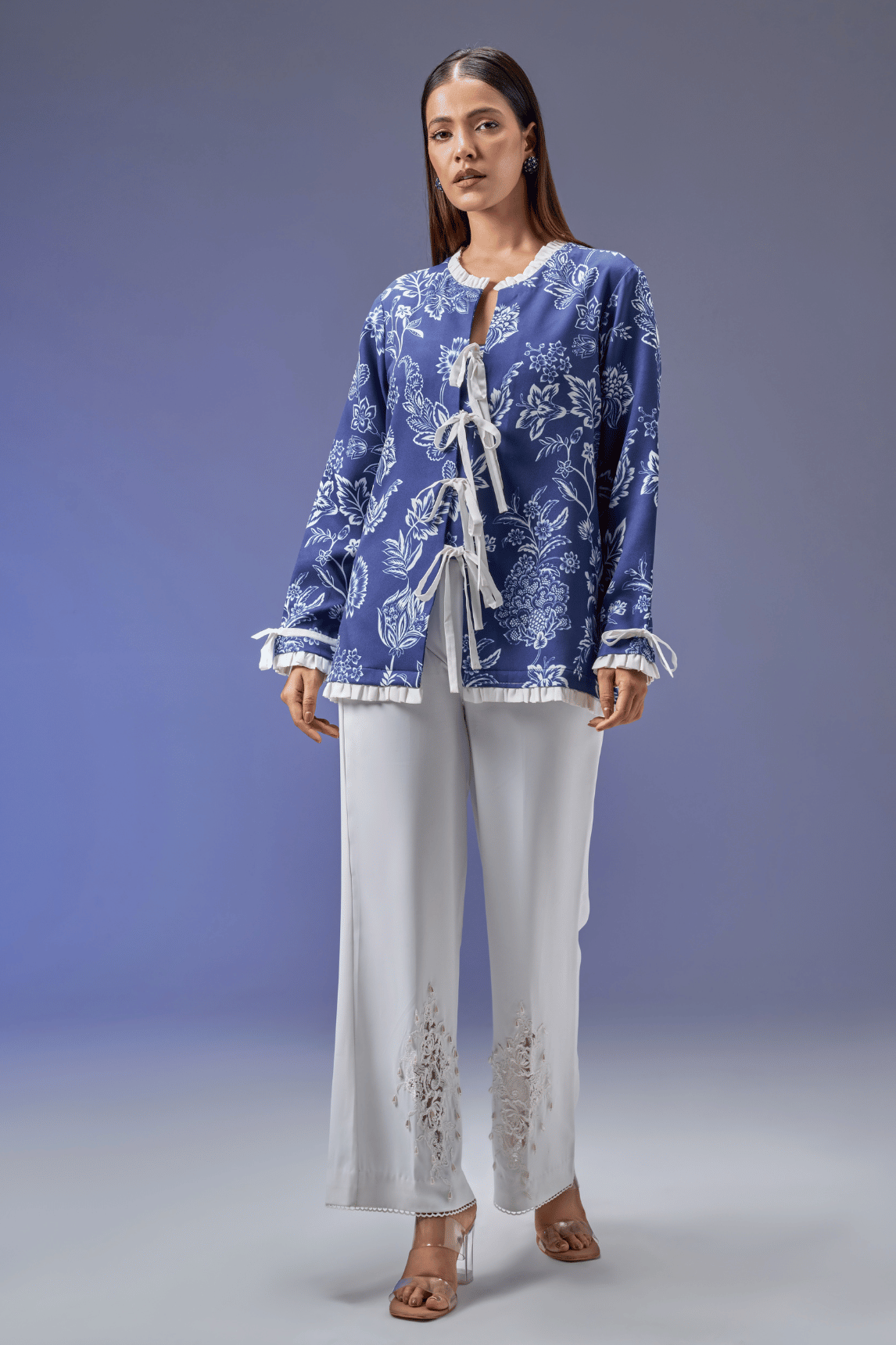 FRONT TIE BLUE JACKET