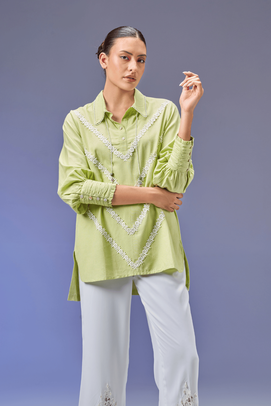 PISTACHIO LINEN SHIRT