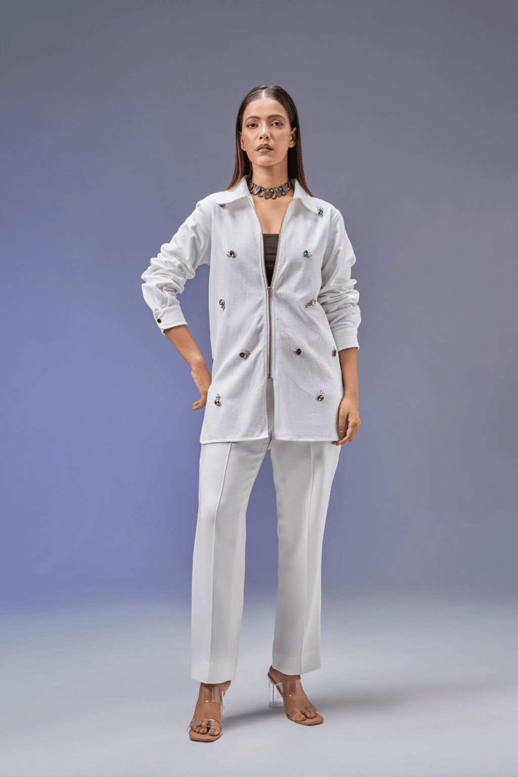 STONE WHITE DENIM SHIRT