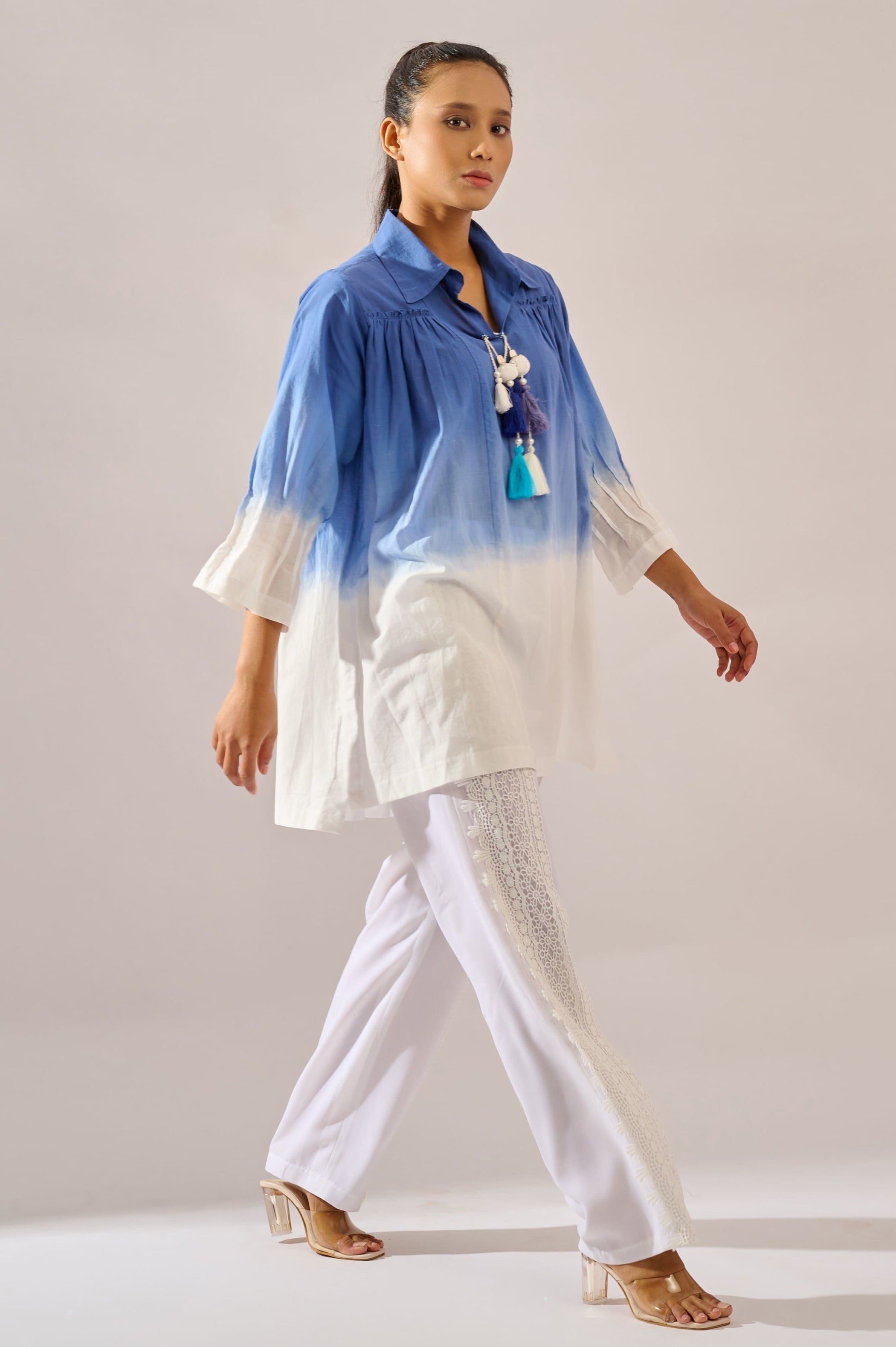 Dipsy ombre cotton top for women - Haus of Handmade handcrafted clothing India