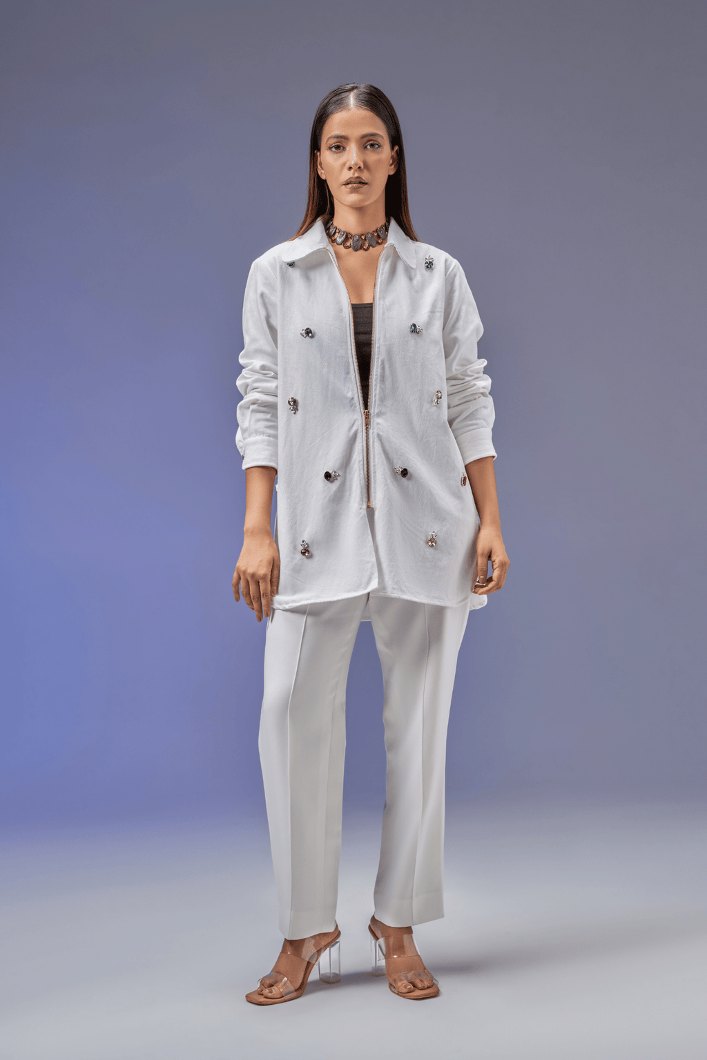 STONE WHITE DENIM SHIRT