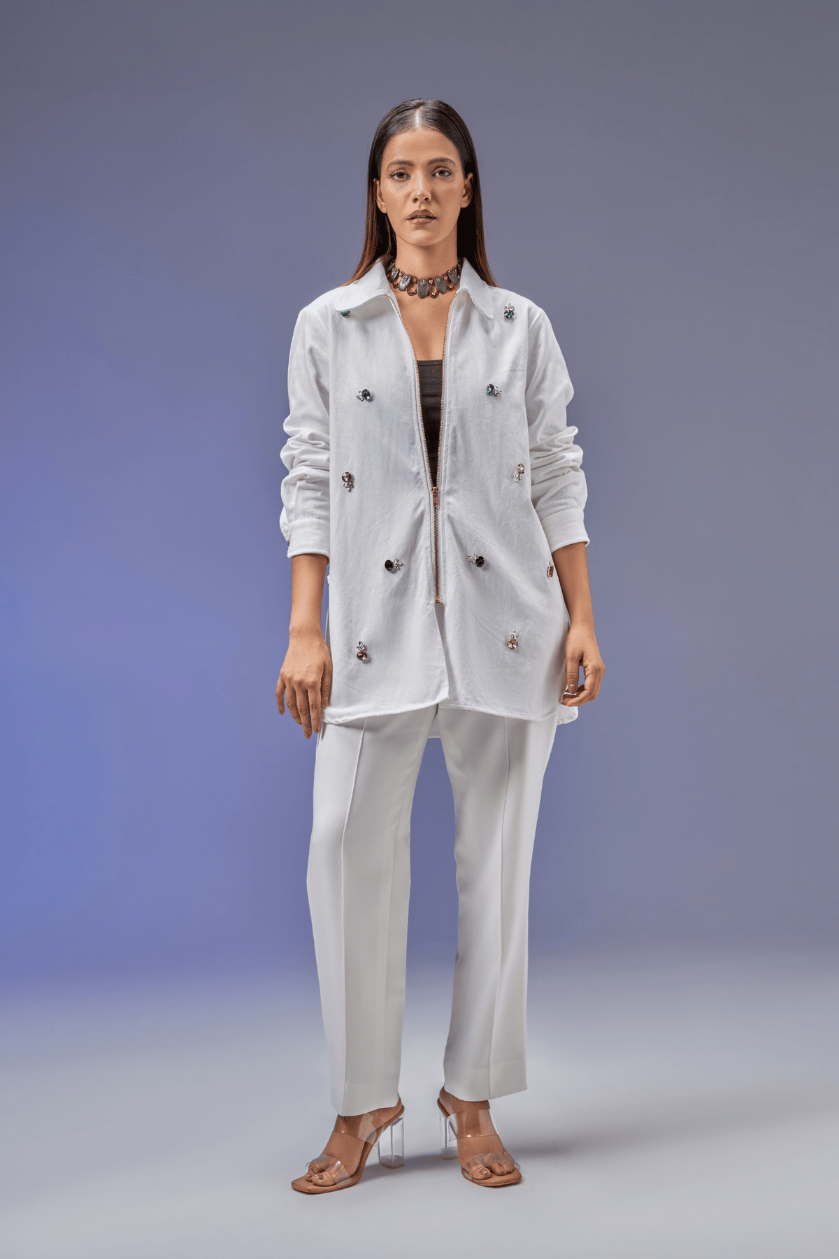 STONE WHITE DENIM SHIRT