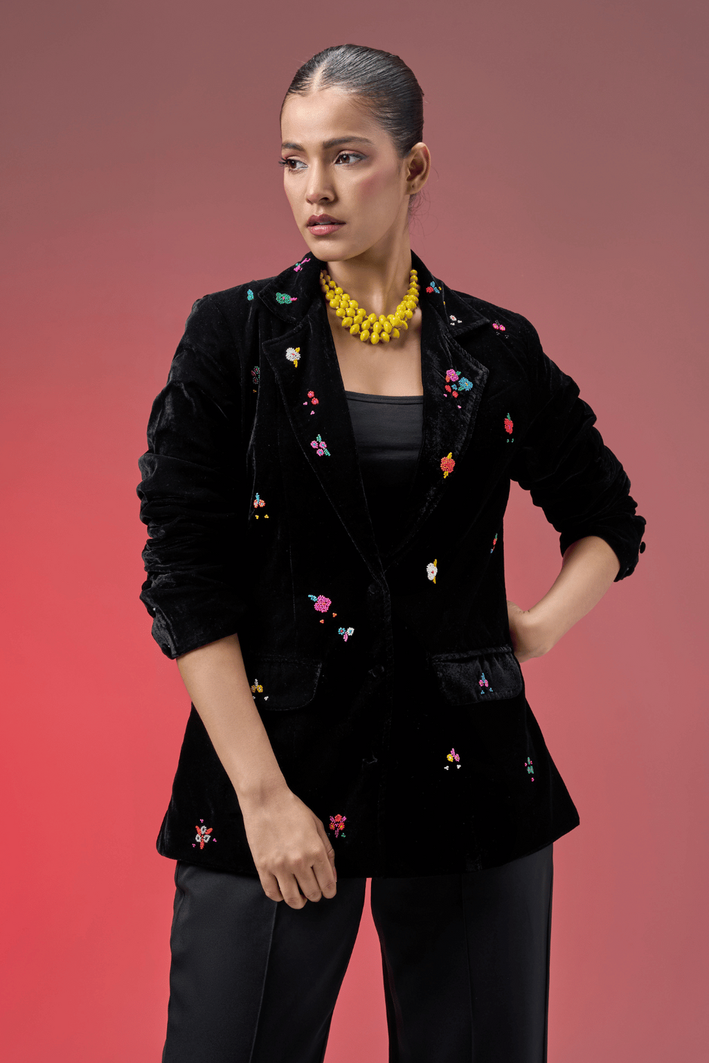 BEAD VELVET JACKET