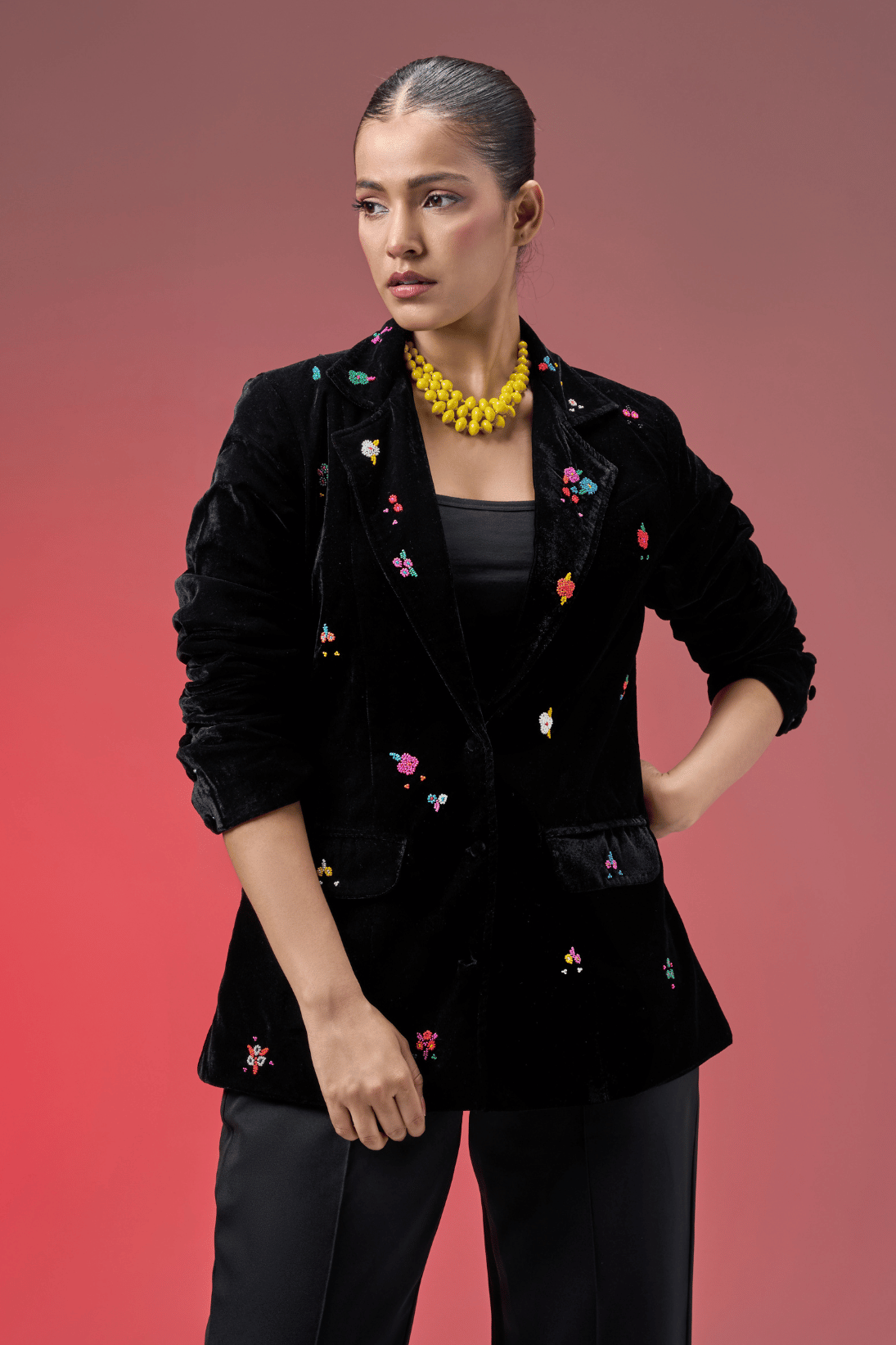 BEAD VELVET JACKET