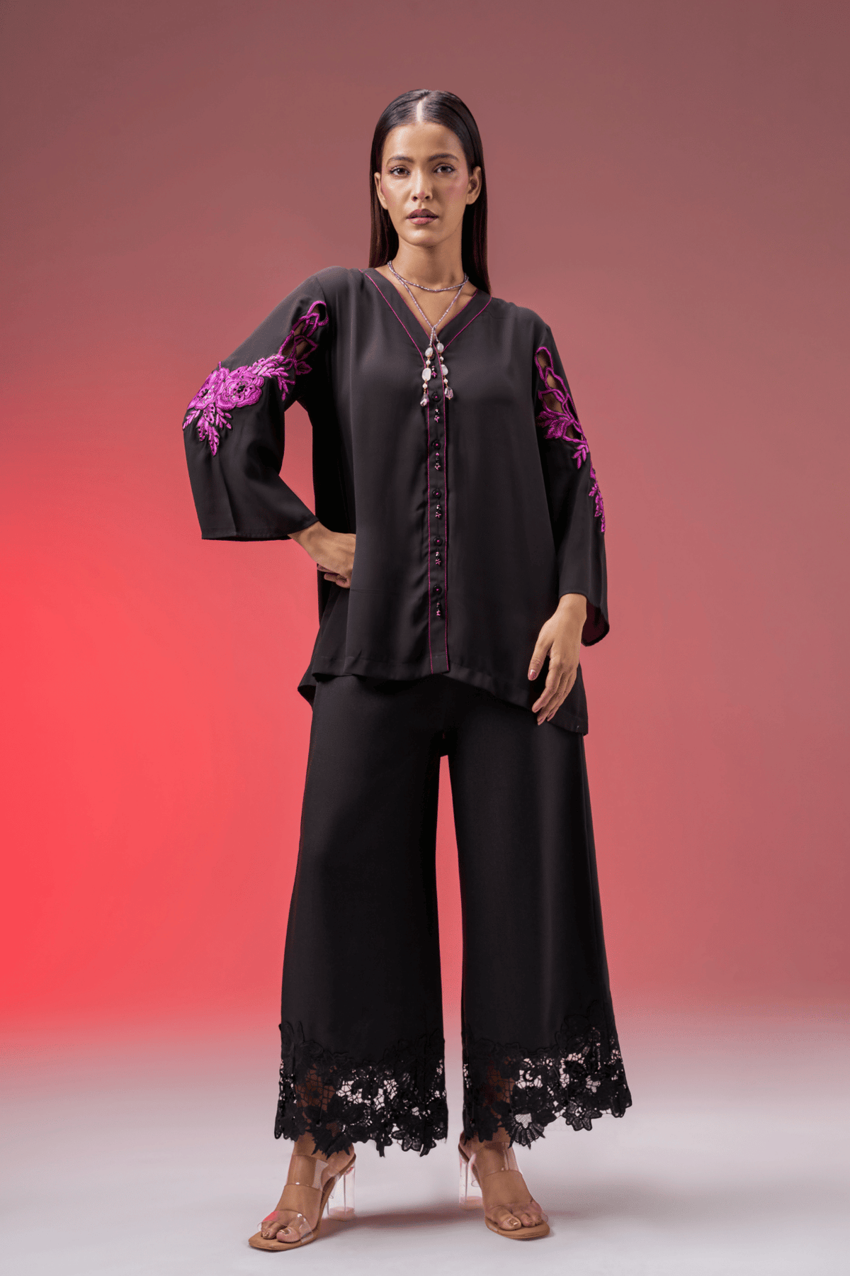 DRAMA BLACK SEQUIN SHIRT