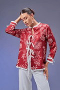 FRONT TIE DEEPRED JACKET