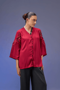 DRAMA RED SEQUIN SHIRT