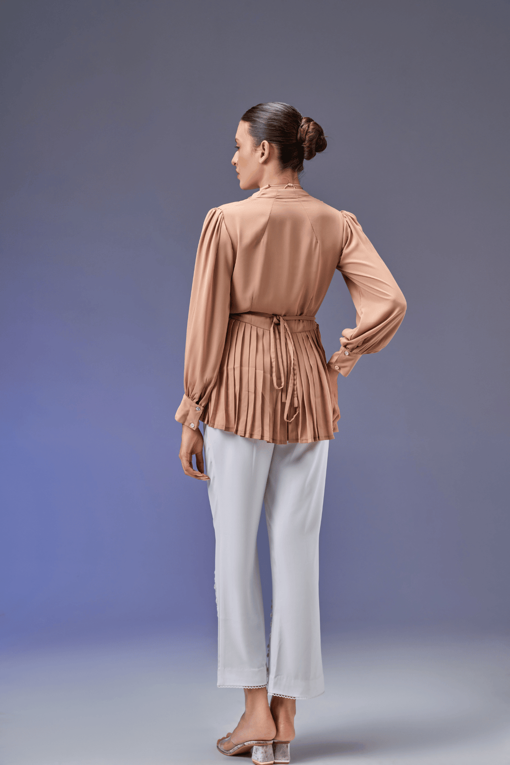 PEPLUM BEIGE TOP