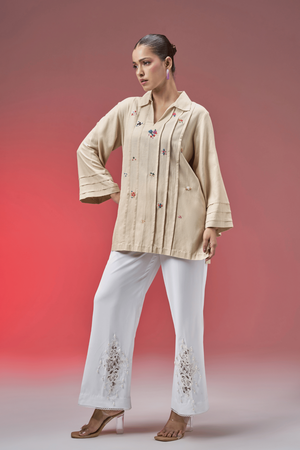BEAD BEIGE LINEN SHIRT