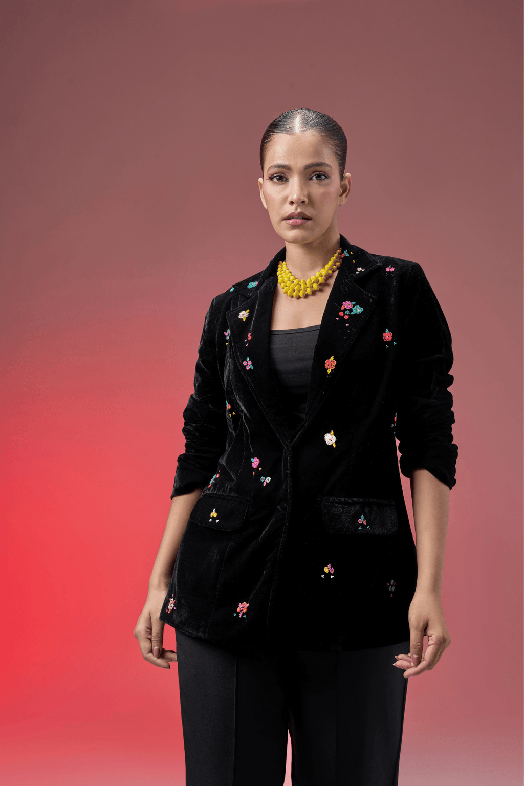 BEAD VELVET JACKET