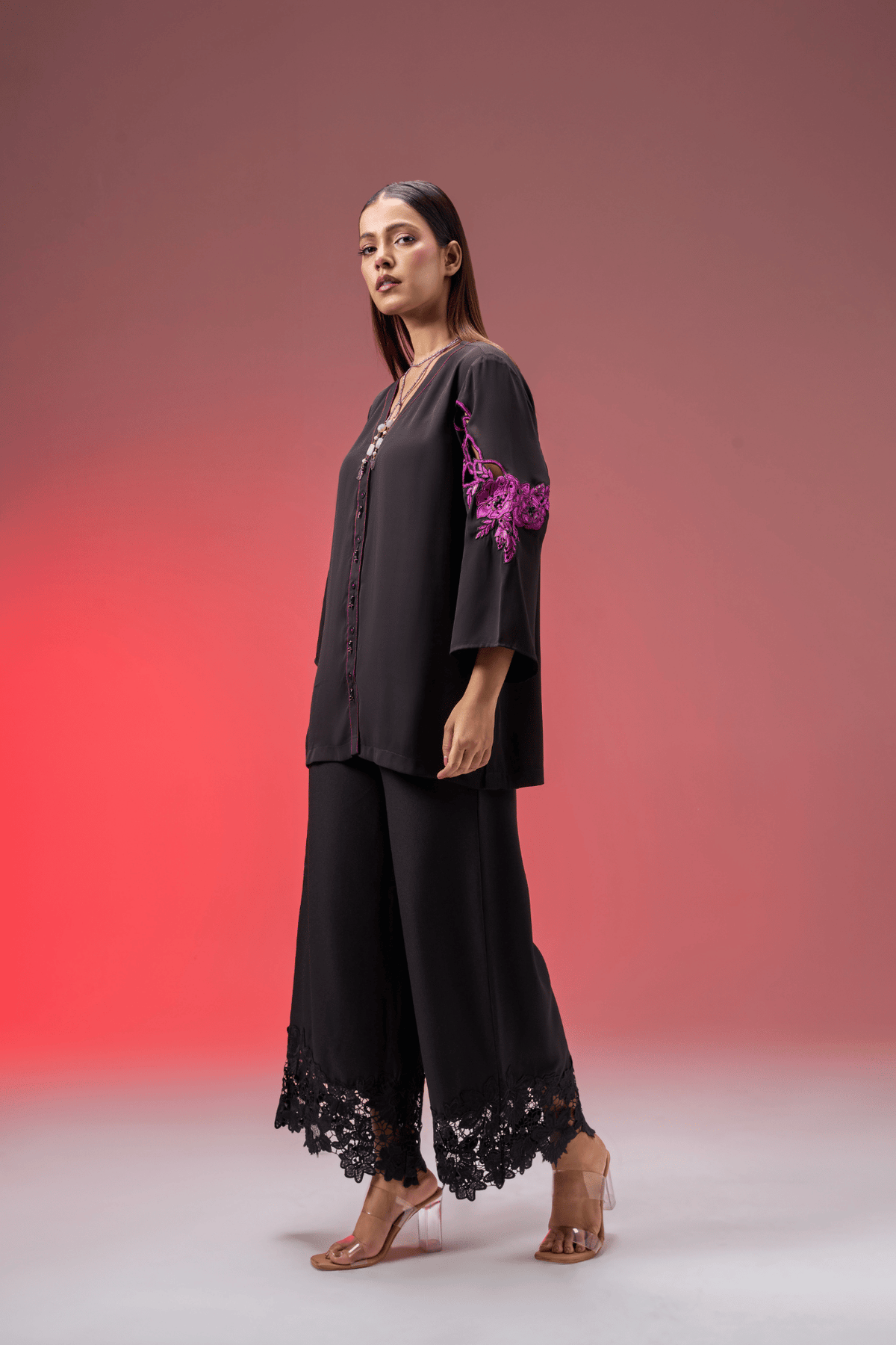 DRAMA BLACK SEQUIN SHIRT