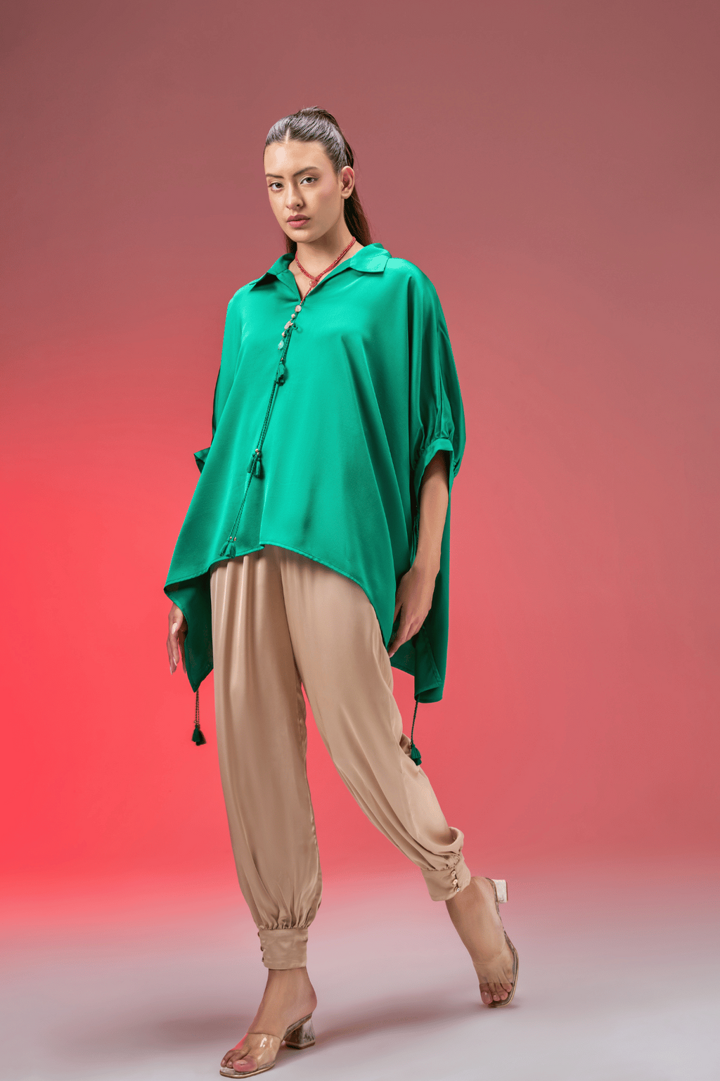 FOREST GREEN KAFTAN TOP