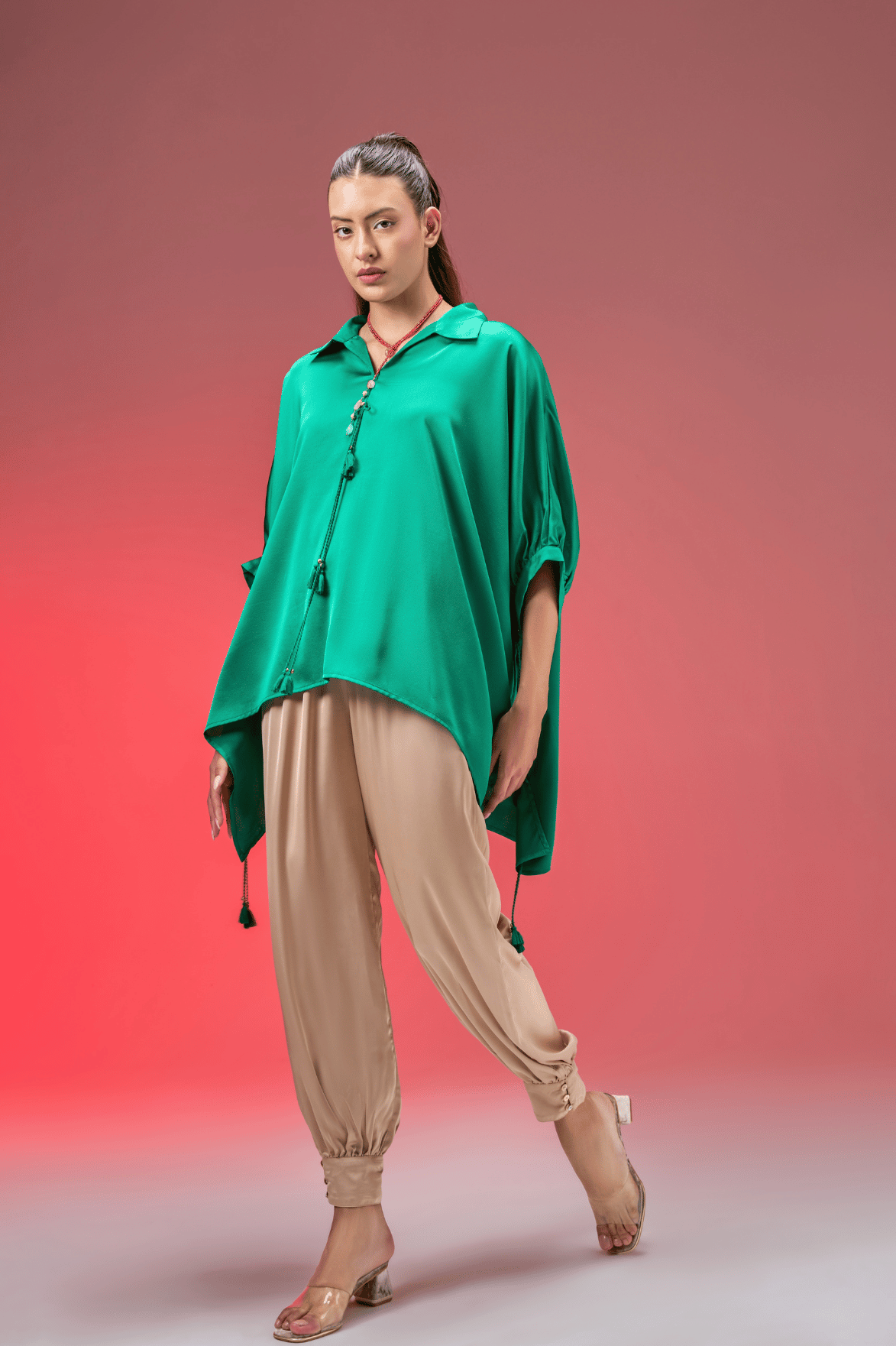 FOREST GREEN KAFTAN TOP