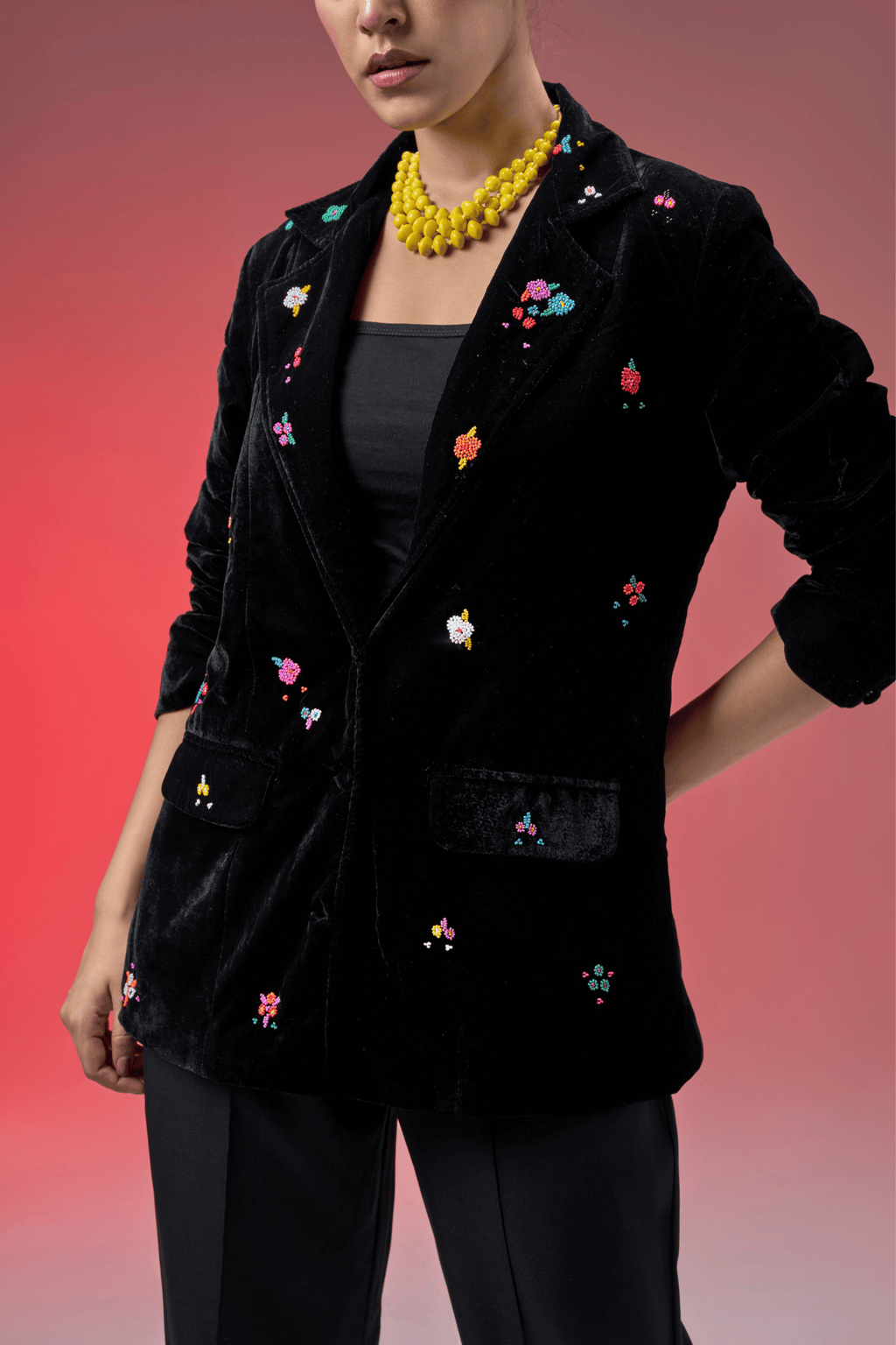 BEAD VELVET JACKET