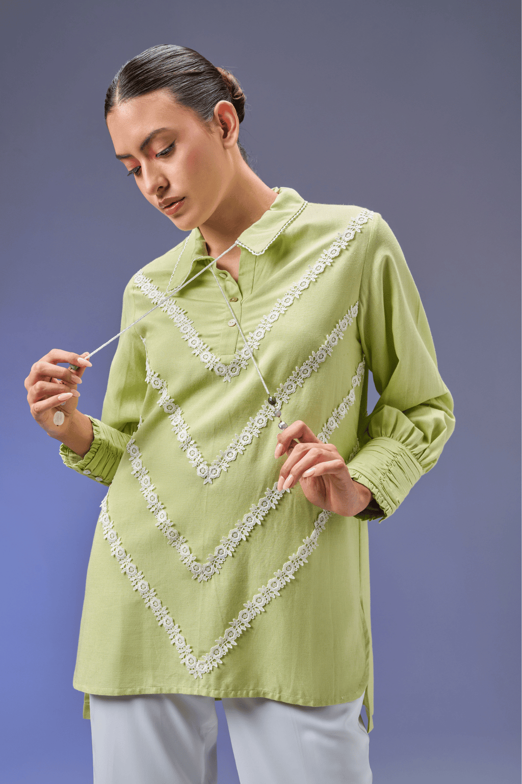 PISTACHIO LINEN SHIRT