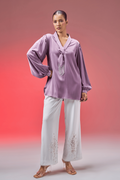 MAUVE SATIN TOP