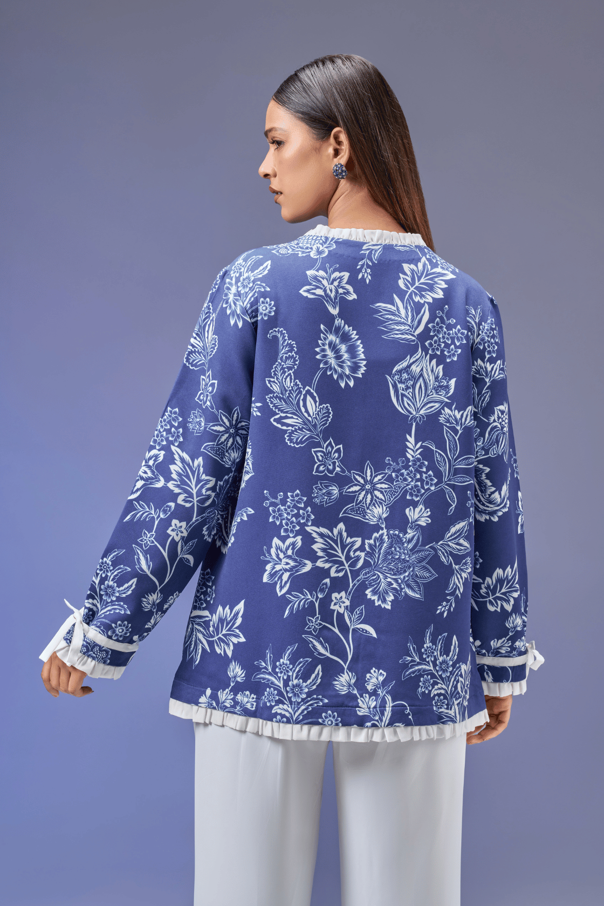 FRONT TIE BLUE JACKET