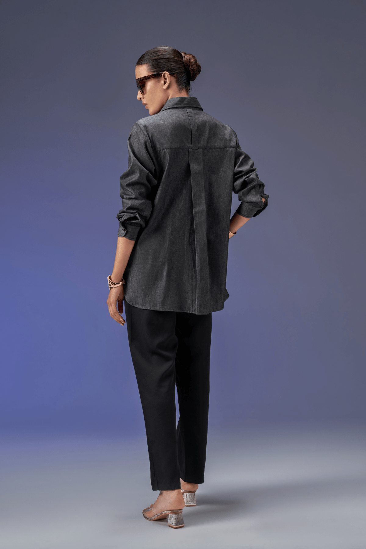 STONE BLACK DENIM SHIRT