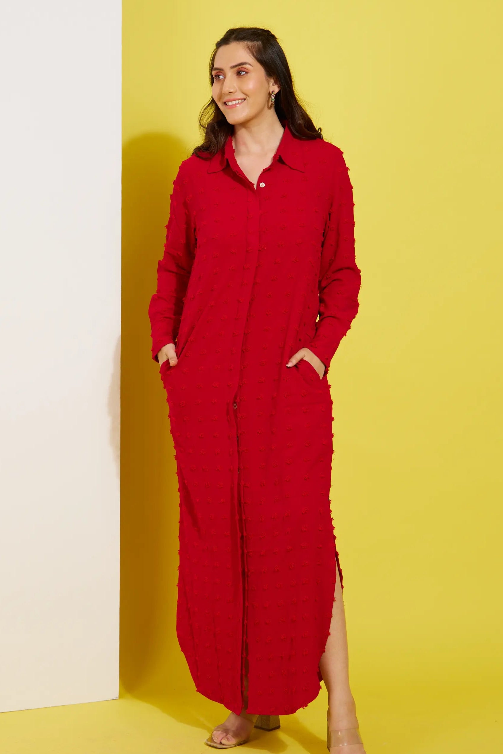 SCARLET LADY red long dress — back view | Haus of Handmade