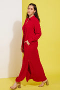 SCARLET LADY red long dress — front view | Haus of Handmade