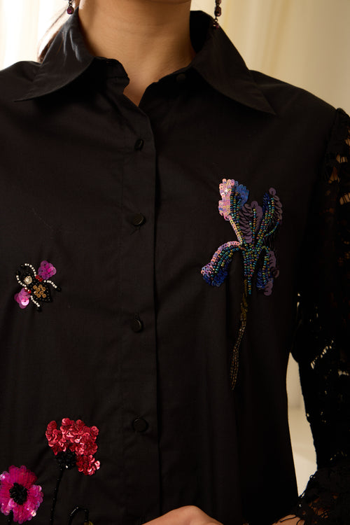Alice Sequined Poplin Shirt — handcrafted women's clothing | Haus of Handmade