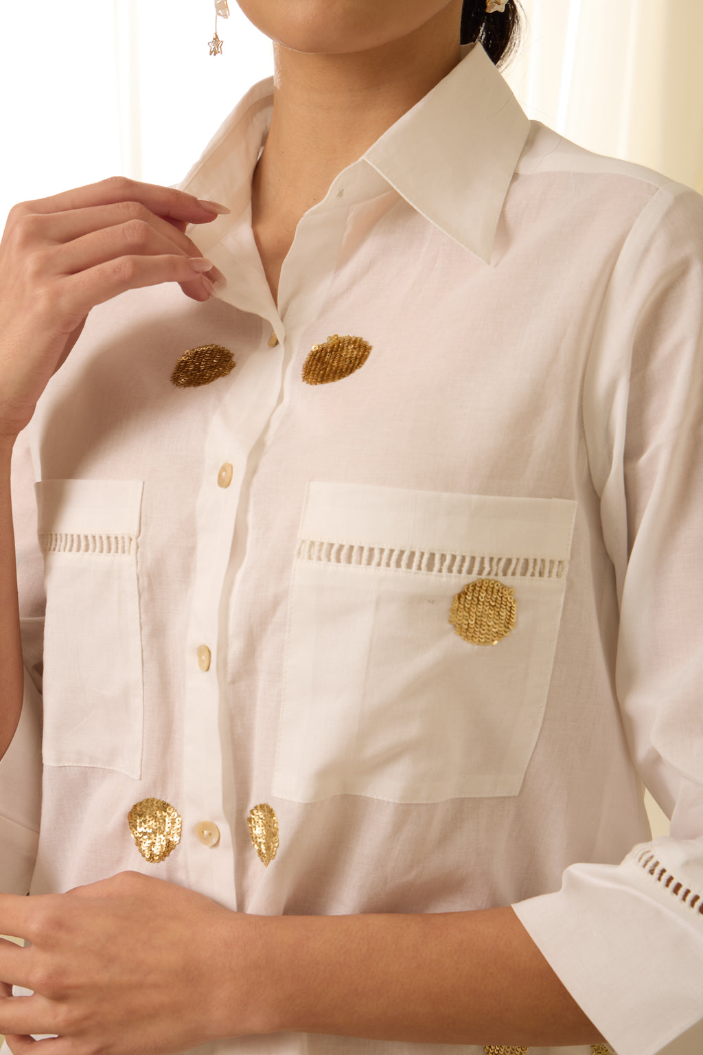 Goldust Sequined Cotton Shirt