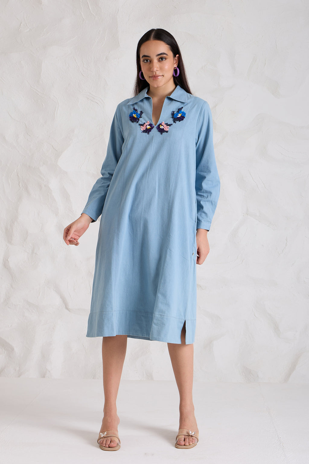BEBE Denim Dress — front view | Haus of Handmade