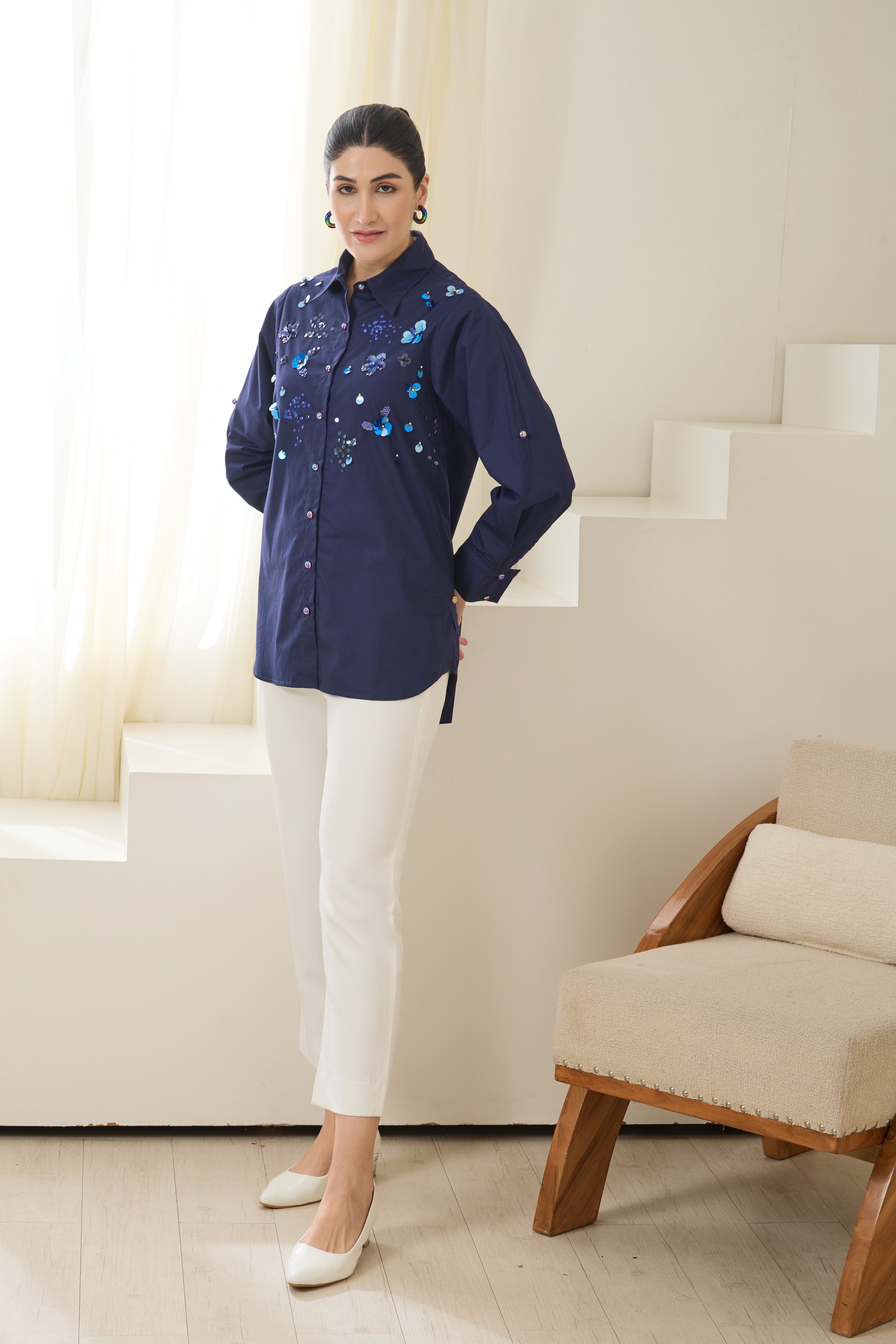 Imperial Sequined Poplin Shirt