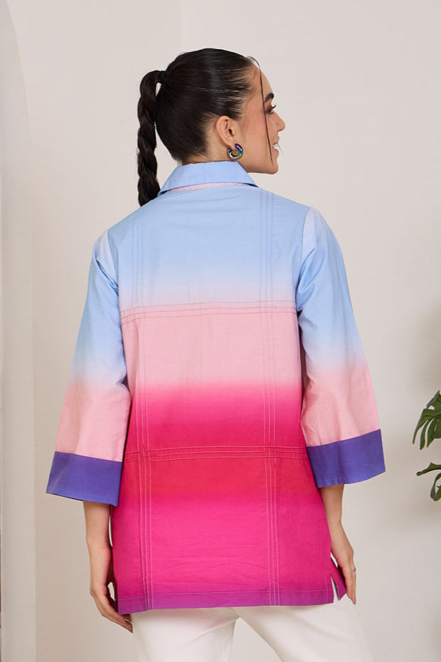 Gradient Poplin Top