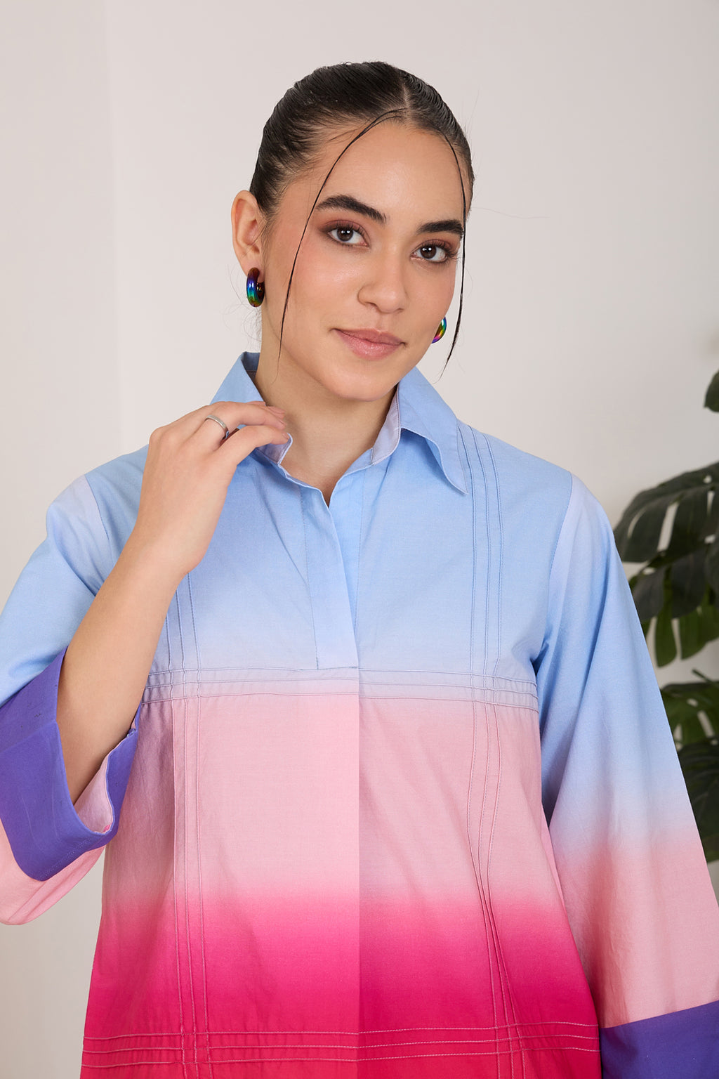 Gradient Poplin Top