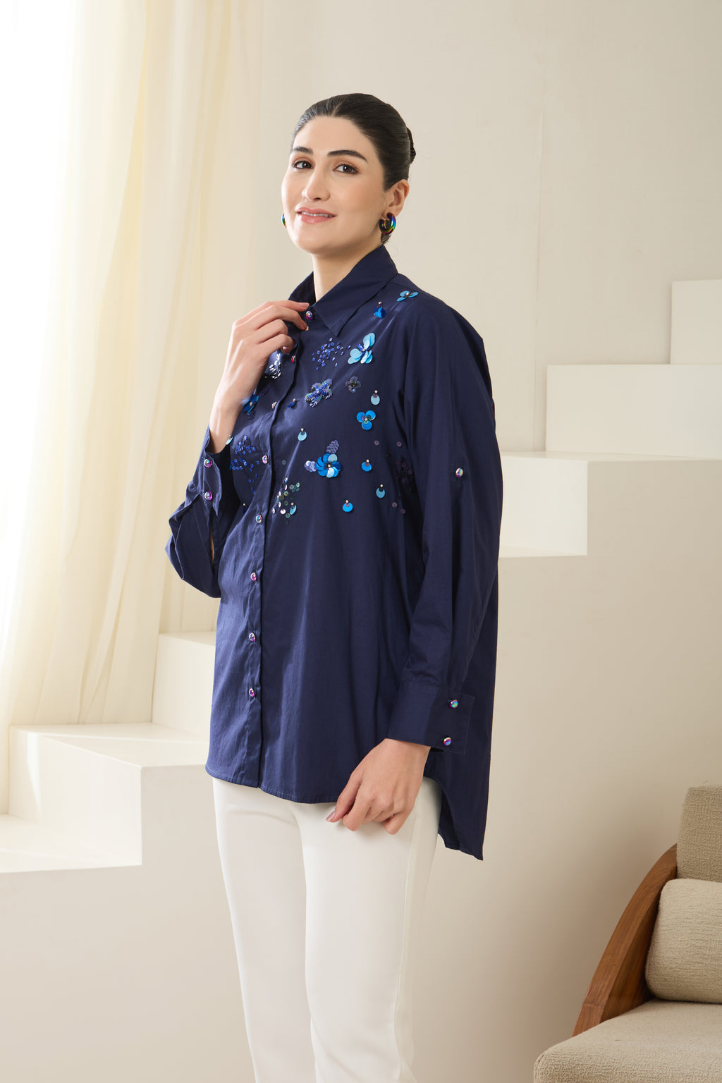 Imperial Sequined Poplin Shirt