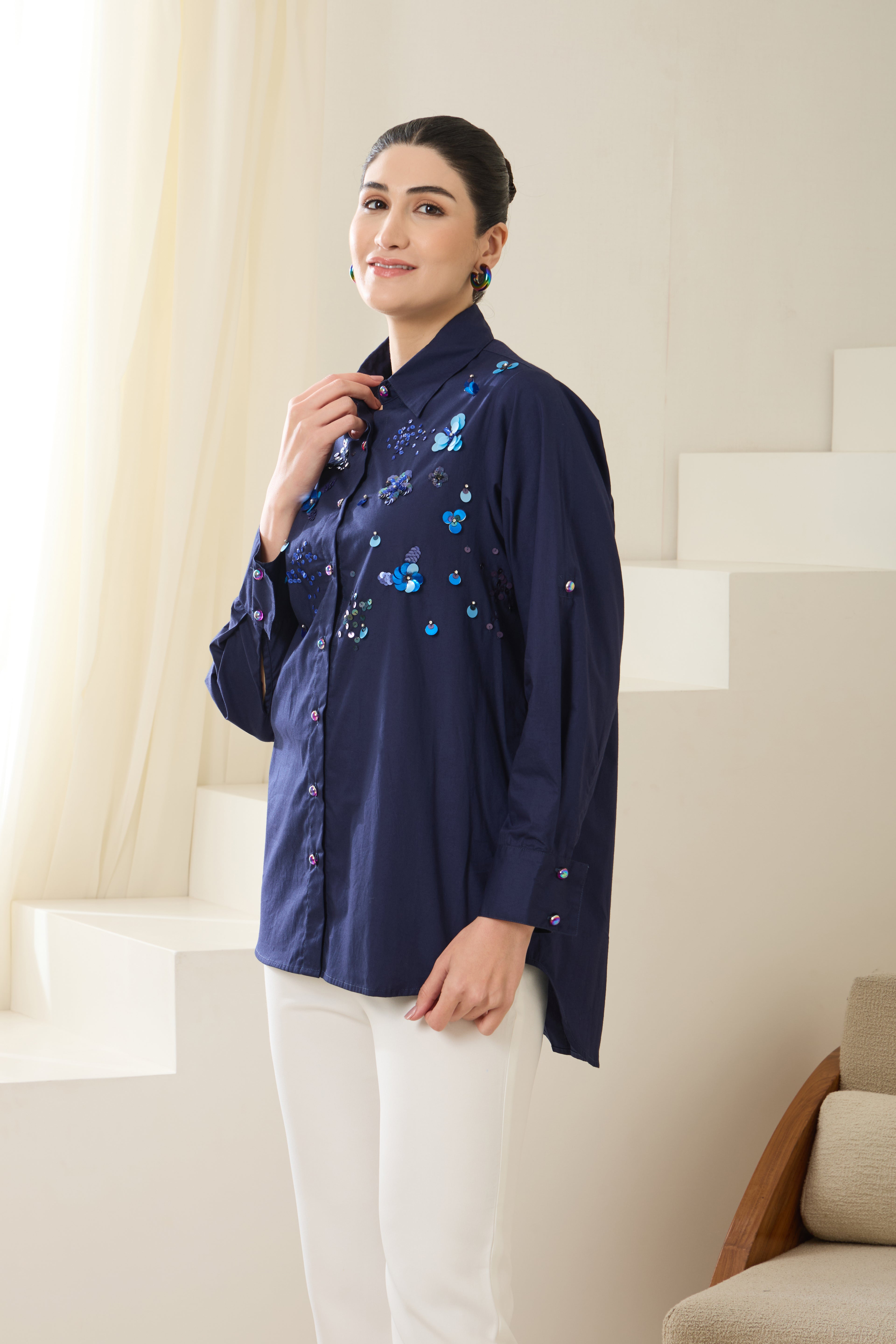 Imperial Sequined Poplin Shirt