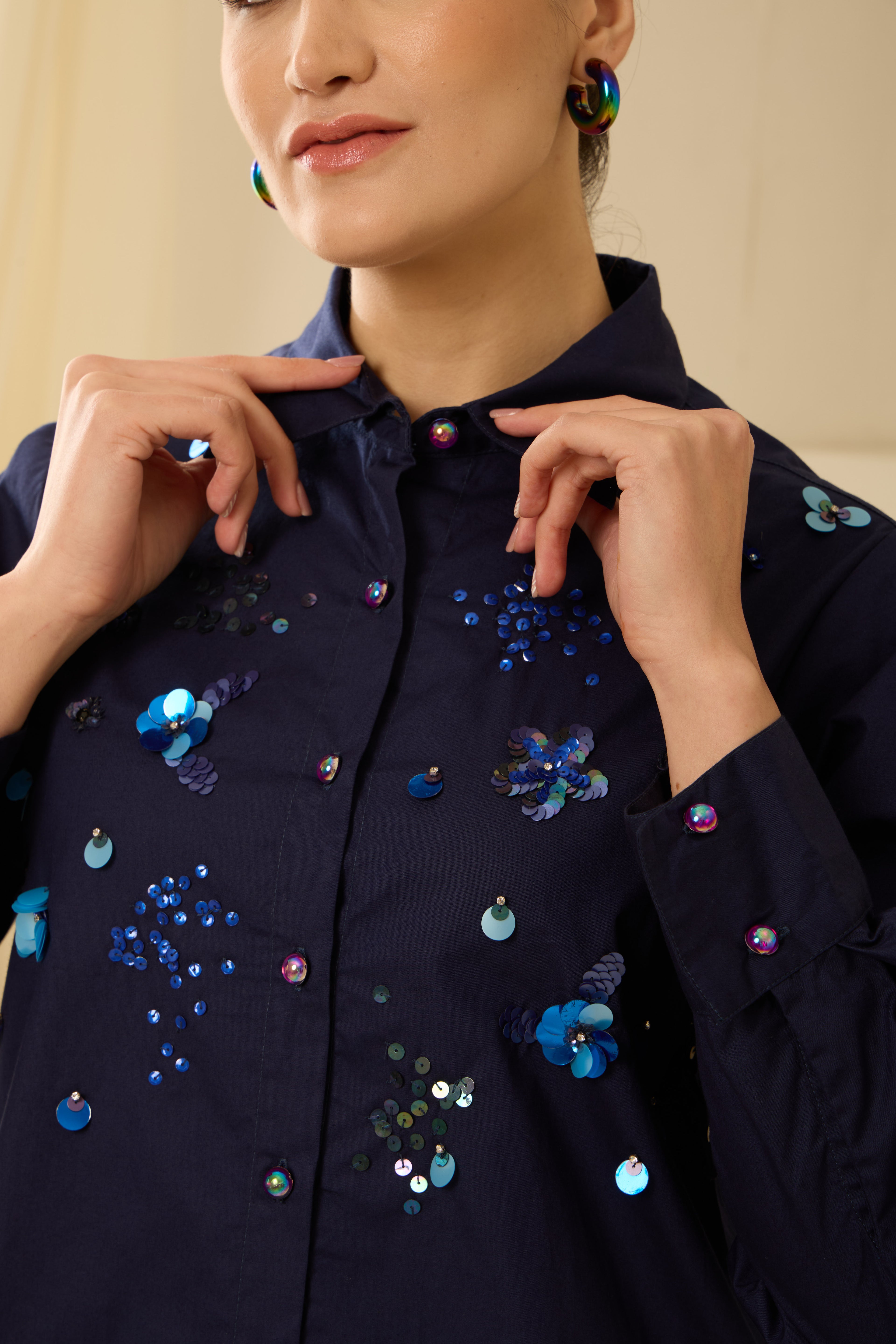 Imperial Sequined Poplin Shirt