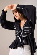 URBANFLIRT Black top — front view | Haus of Handmade