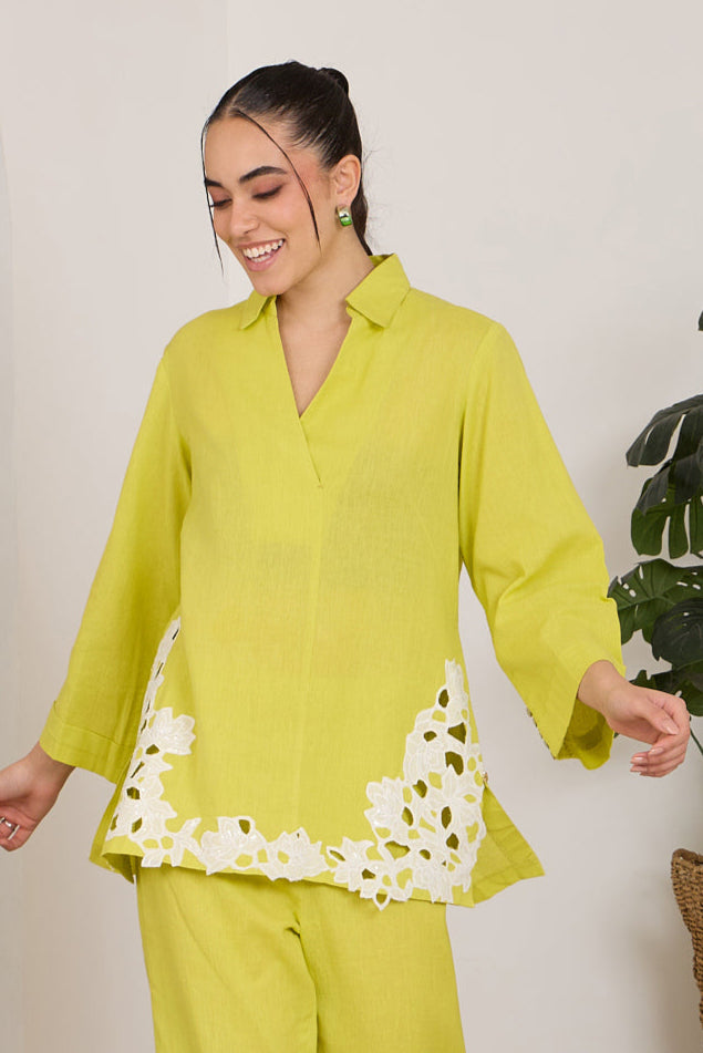 LEMONADE Cotton Linen Top — front view | Haus of Handmade