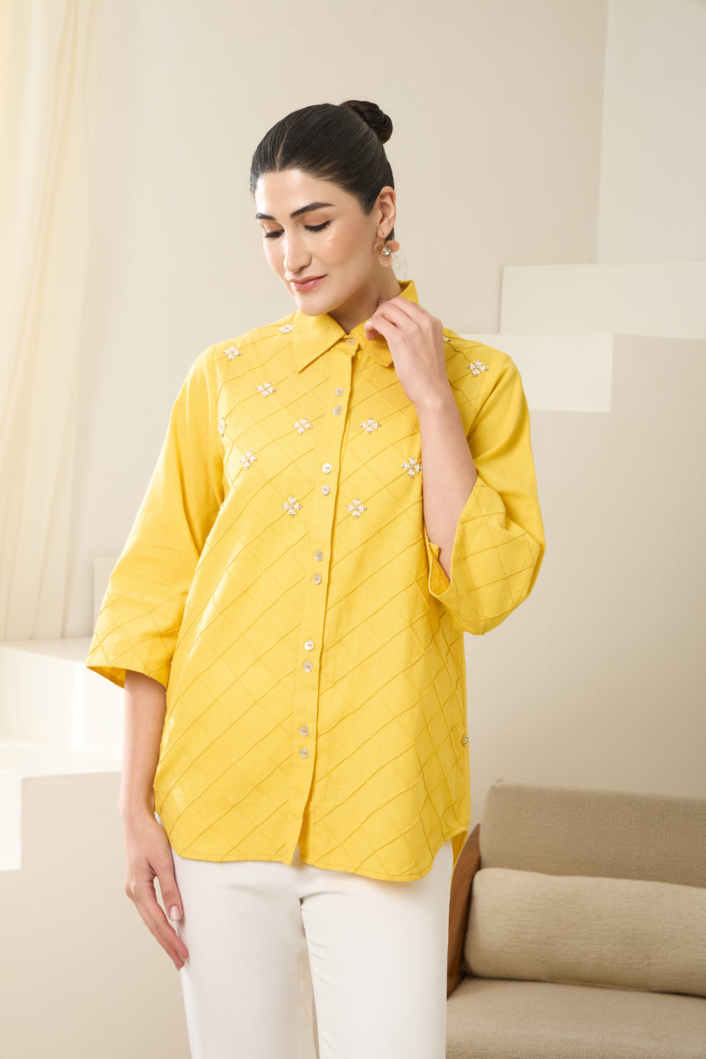 Sundance Sequined Linen Shirt