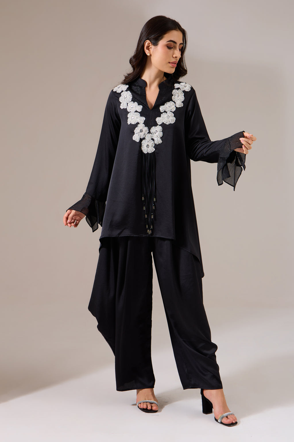 LOLITA Formal Black Tunic — front view | Haus of Handmade