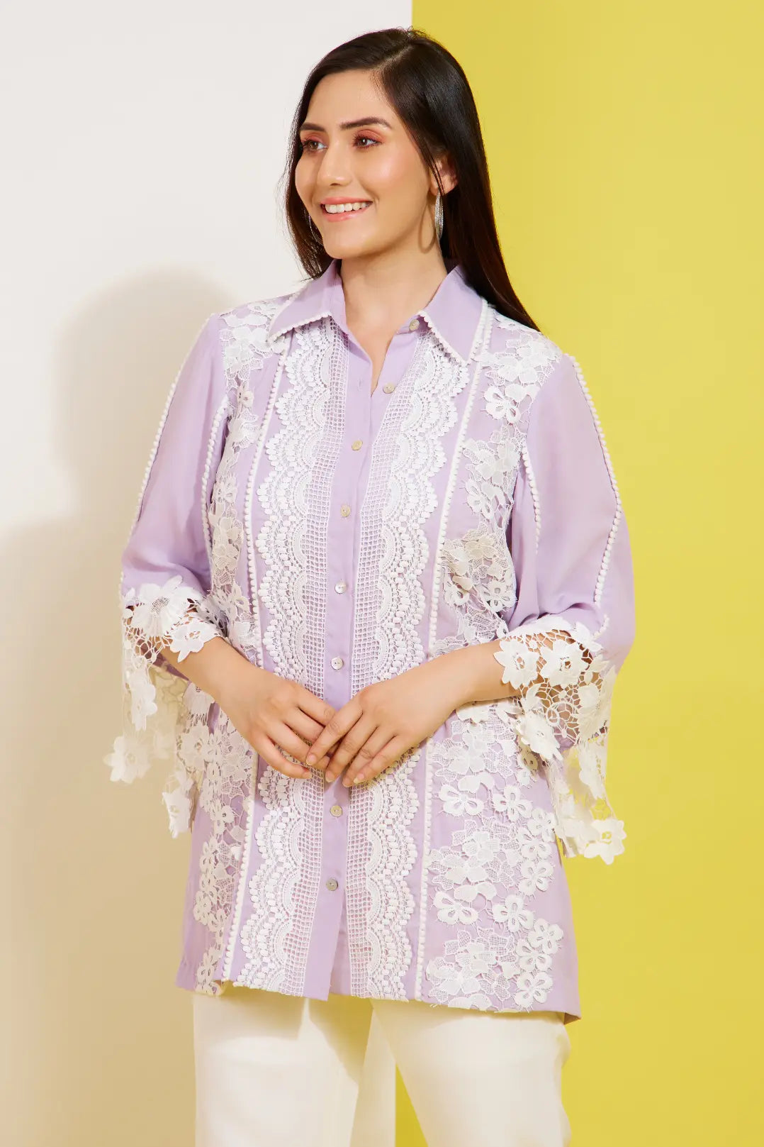 Just Lace formal shirt — styled view | Haus of Handmade
