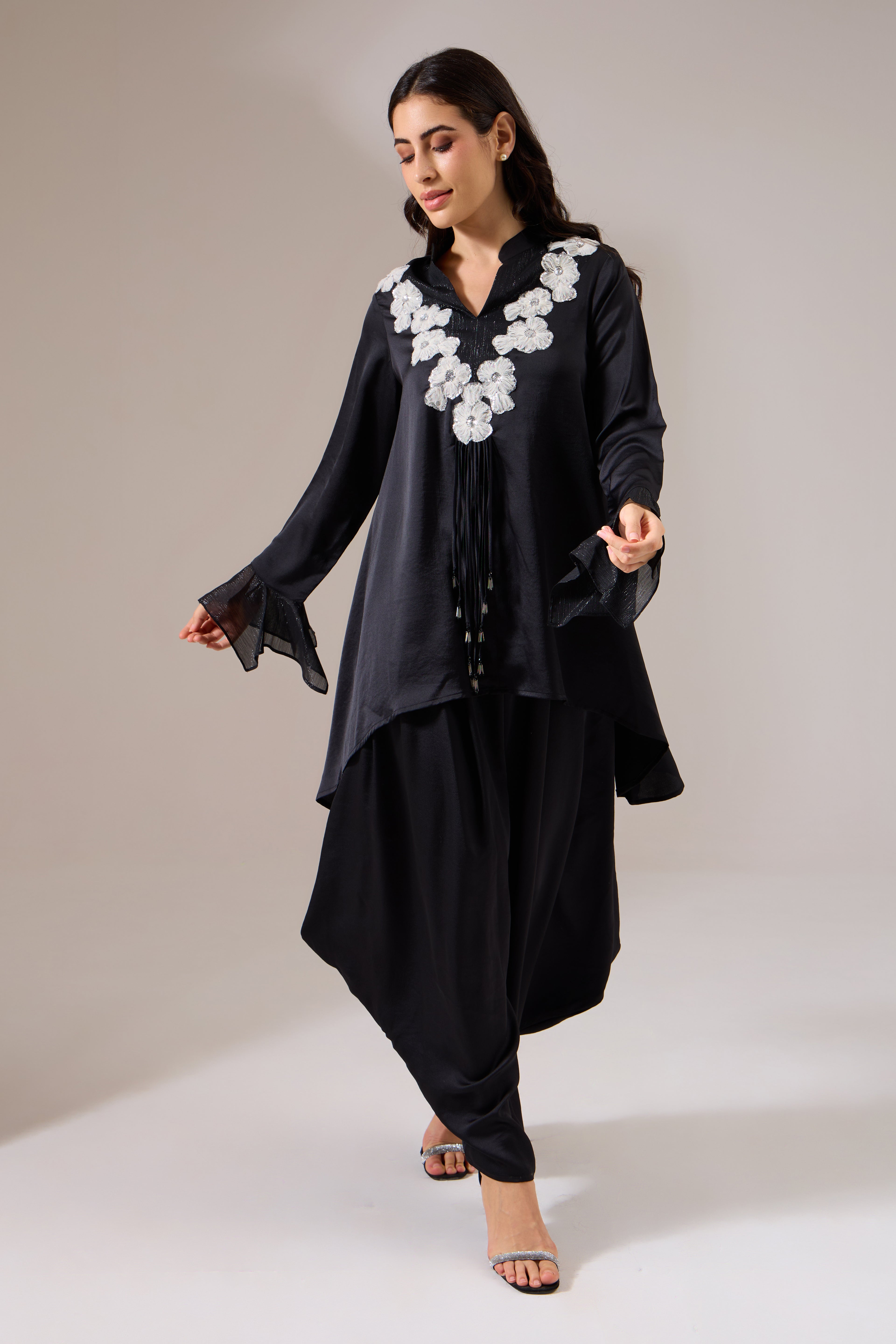 Lolita Formal Black Indo-Western Tunic Set