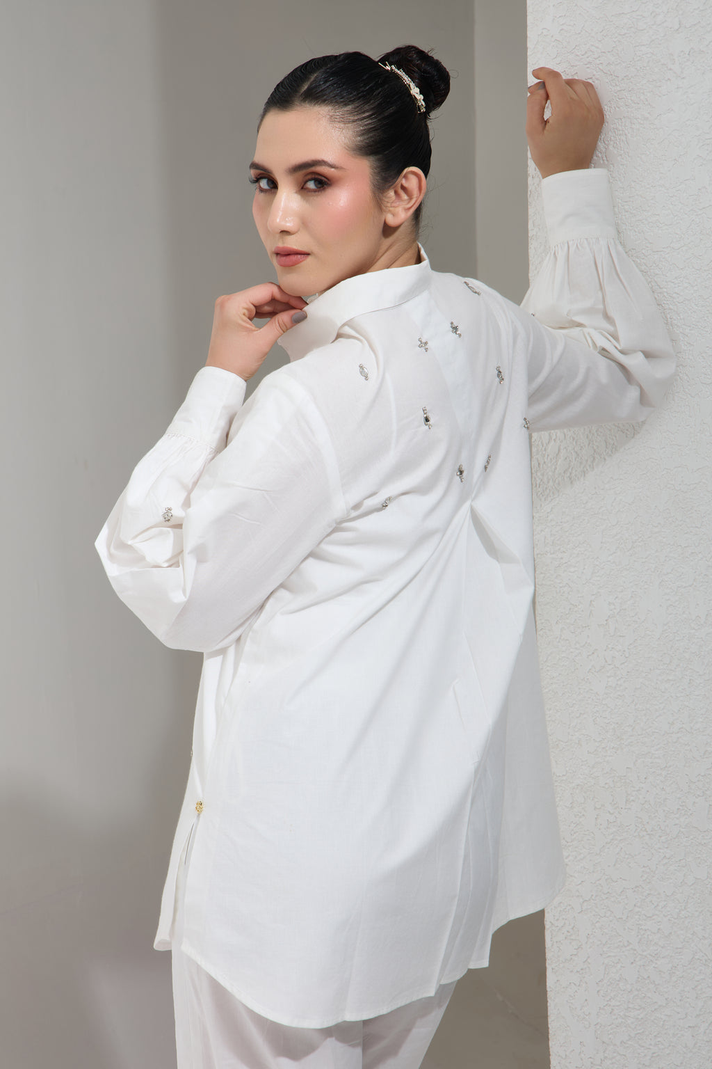 Lulu Swarovski Formal Cotton Shirt