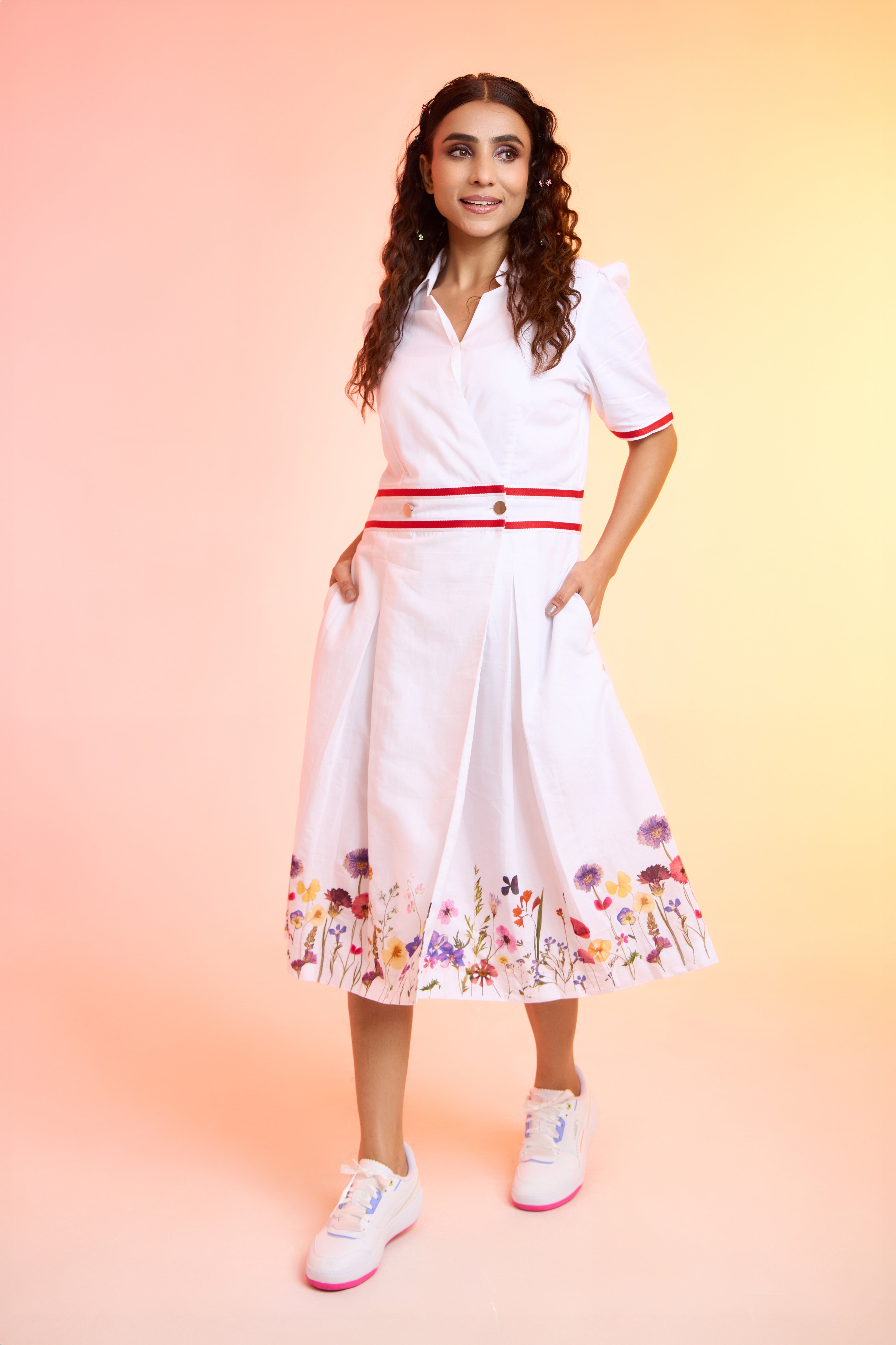 LAZYLEAF printed cotton dress — styled view | Haus of Handmade