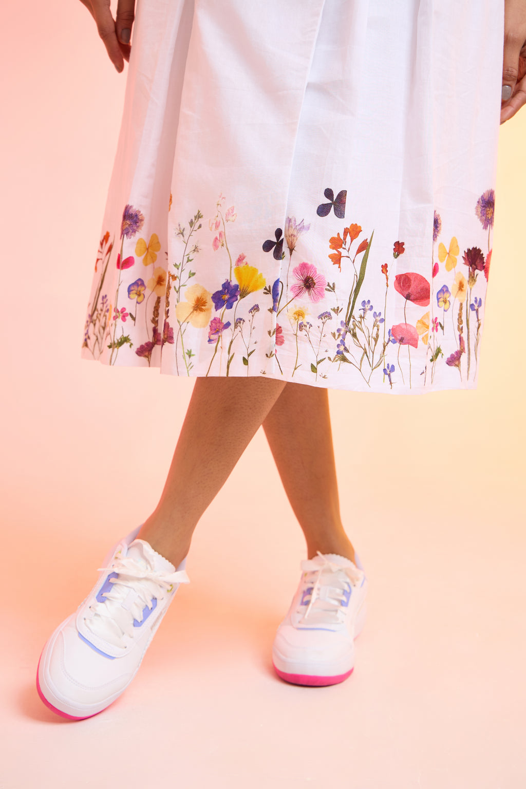 LAZYLEAF printed cotton dress — side view | Haus of Handmade
