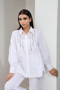 Pippin Swarovski formal cotton shirt — side view | Haus of Handmade
