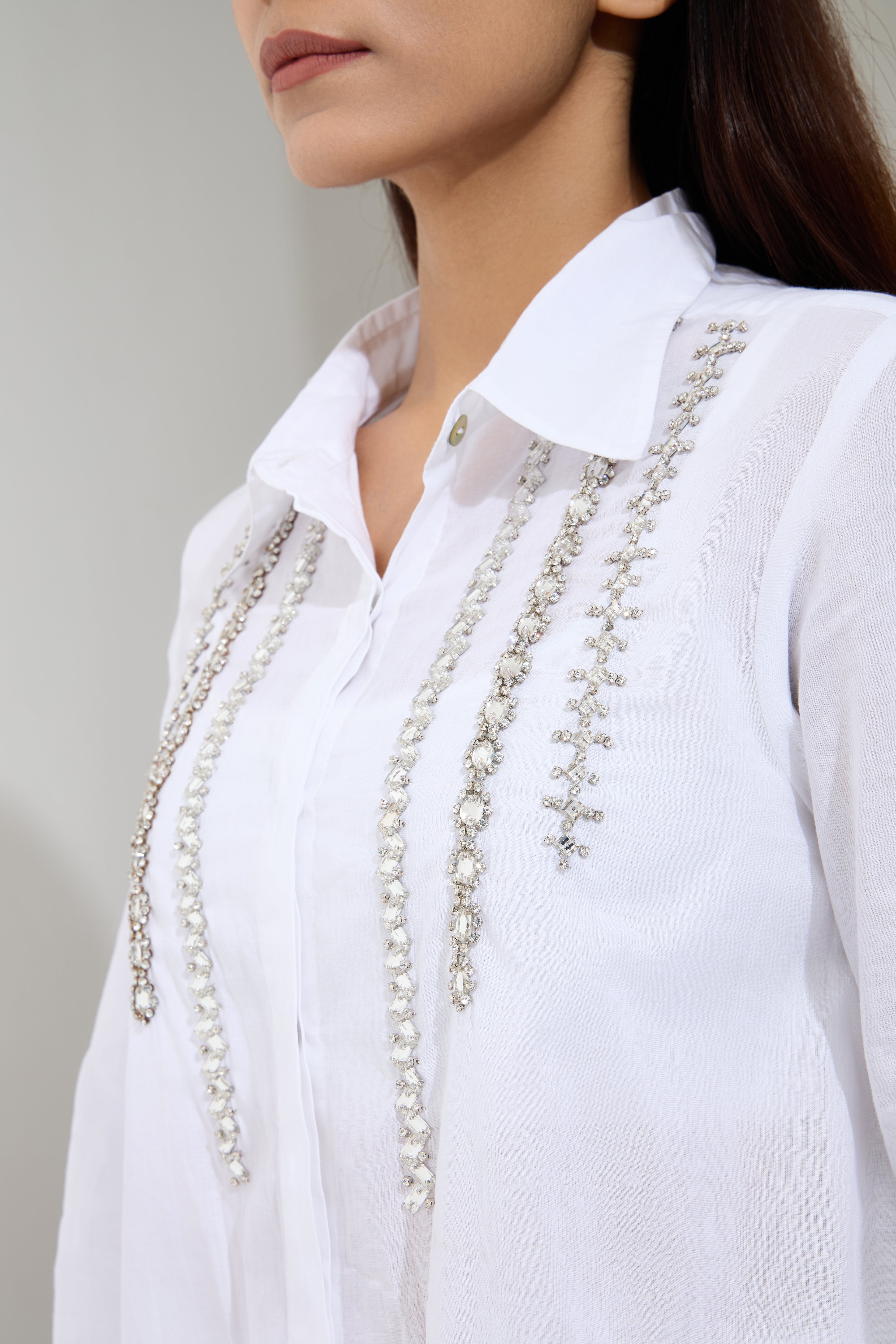 Pippin Swarovski formal cotton shirt — styled view | Haus of Handmade