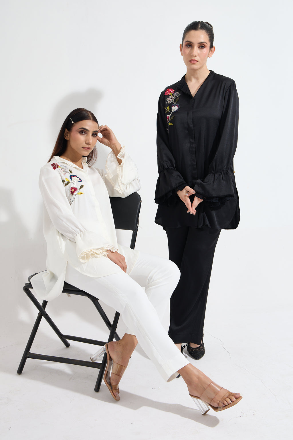 Milady embroidered formal long top — back view | Haus of Handmade