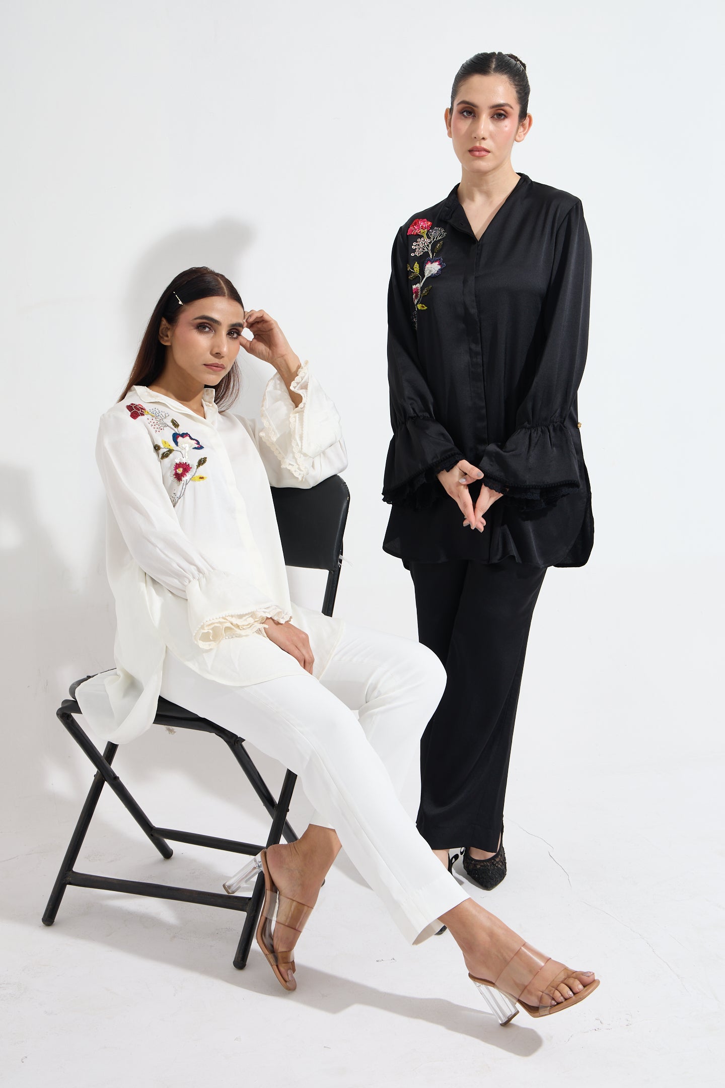 Milady embroidered formal long top — back view | Haus of Handmade