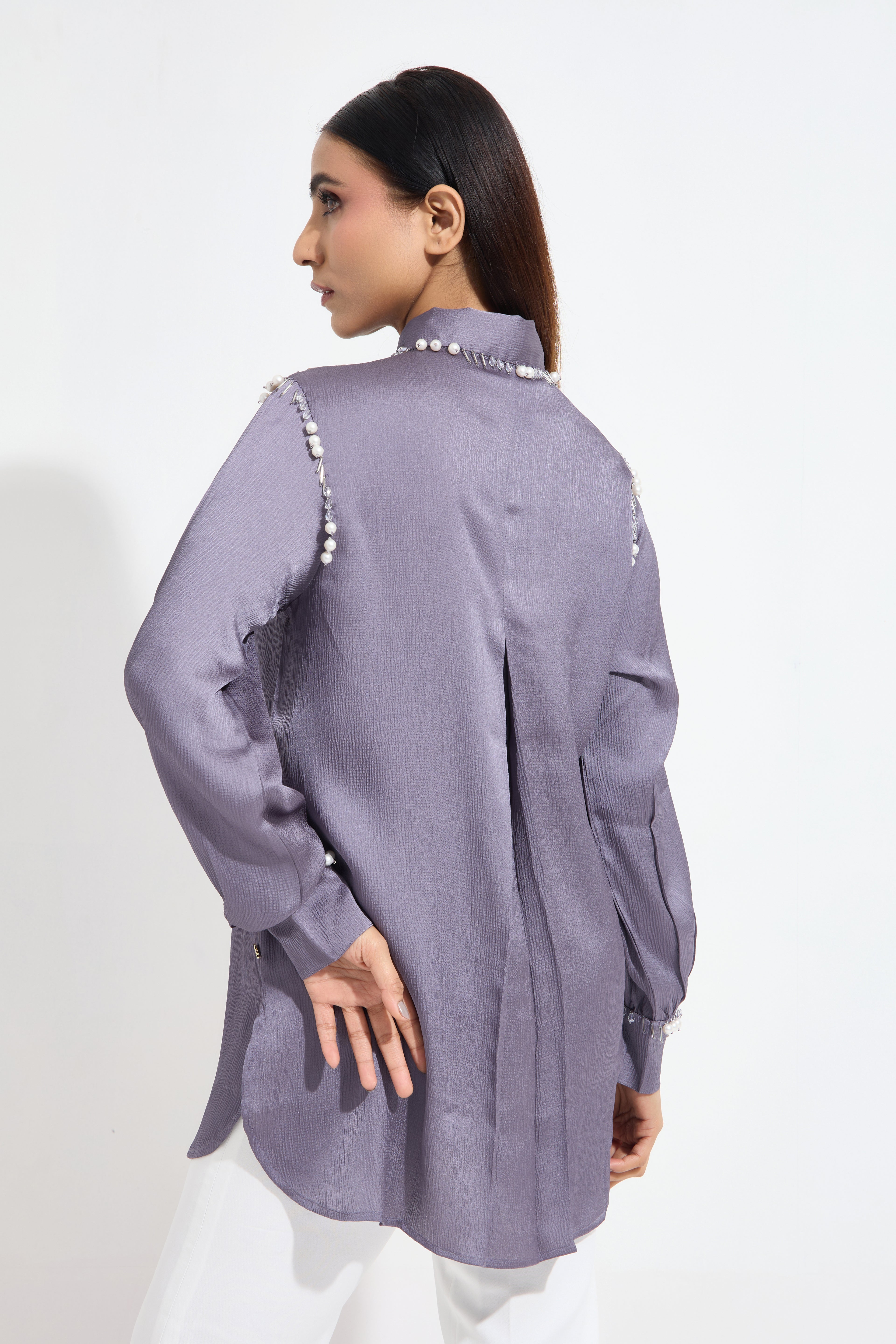 Hautedrops formal embroidered shirt — styled view | Haus of Handmade