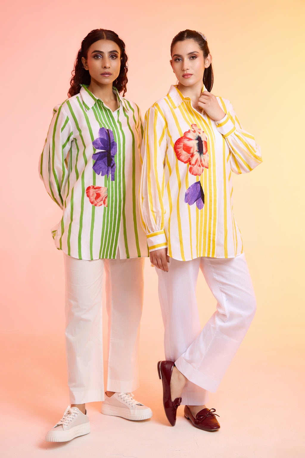 MYSTRIPE printed cotton shirt — front view | Haus of Handmade